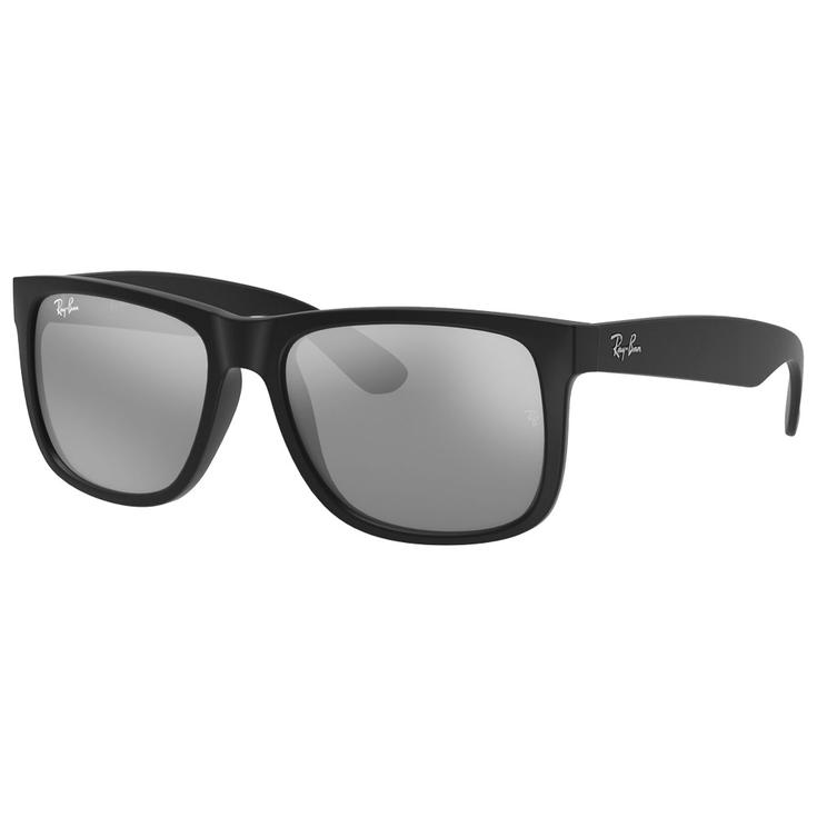 Ray Ban Lunettes de soleil RB4165 Justin Color Mix Mat Rubber Black Silver Grey Mirror 