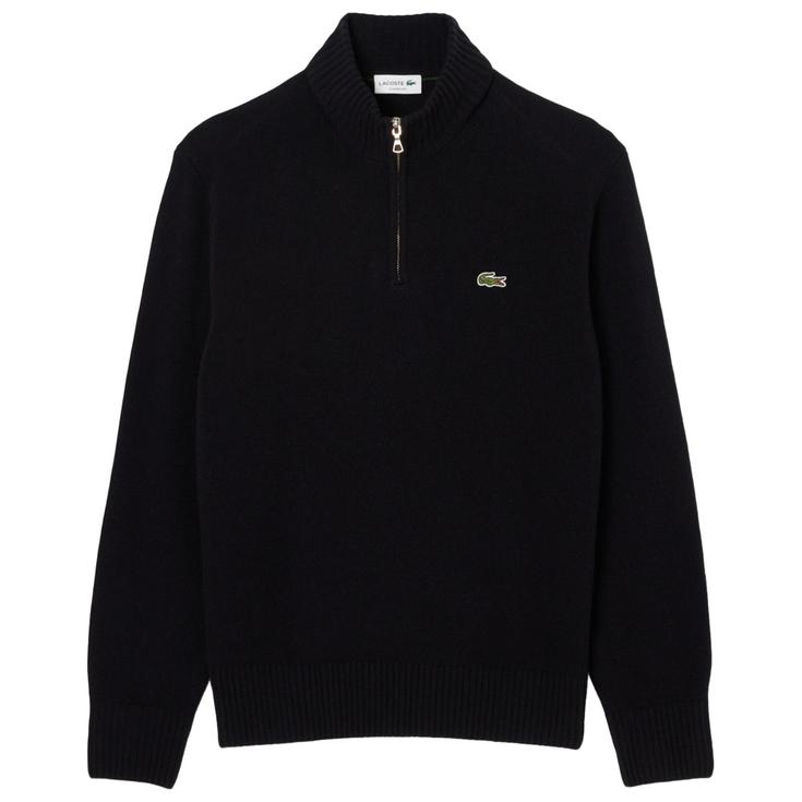 Lacoste Pullover Classic Wool 1/4 Zip Noir Präsentation