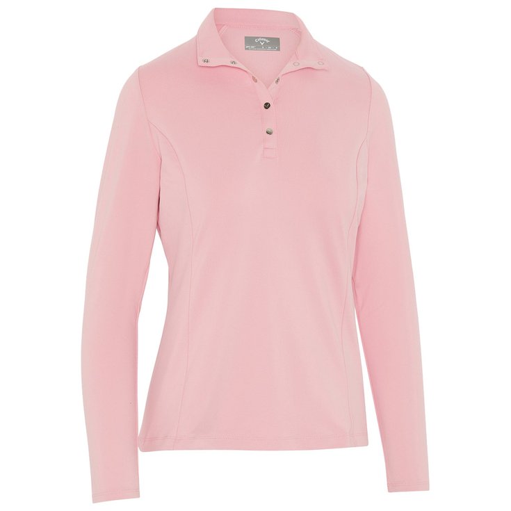 Callaway Golf Polohemde Thermal LS Fleece Back Jersey Polo Pink Nectar Präsentation