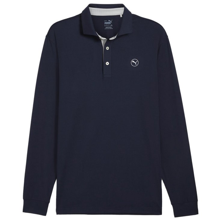 Puma Golf Polo Cloudspun Ls Midweight Polo Deep Navy Dark Sage Présentation