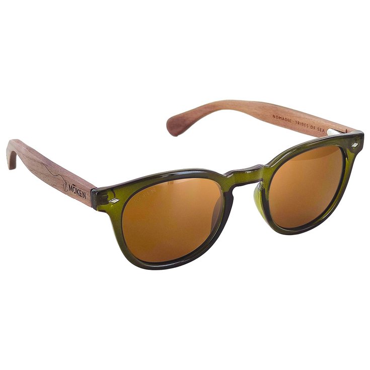 Moken Vision Sonnenbrille Woody Kaki Wood Brown Polarized Präsentation
