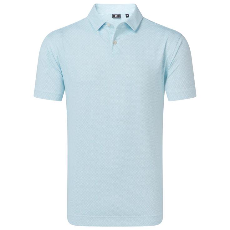 Footjoy Polohemde Modernist Geo White Ice Blue Präsentation