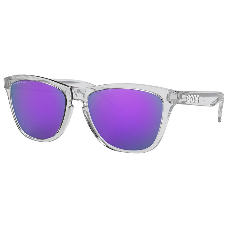 Oakley Sonnenbrille Frogskins Polished Clear Prizm Violet Präsentation