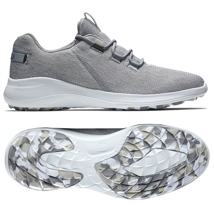 Footjoy Chaussures sans spikes Flex Coastal White Grey Grey Présentation