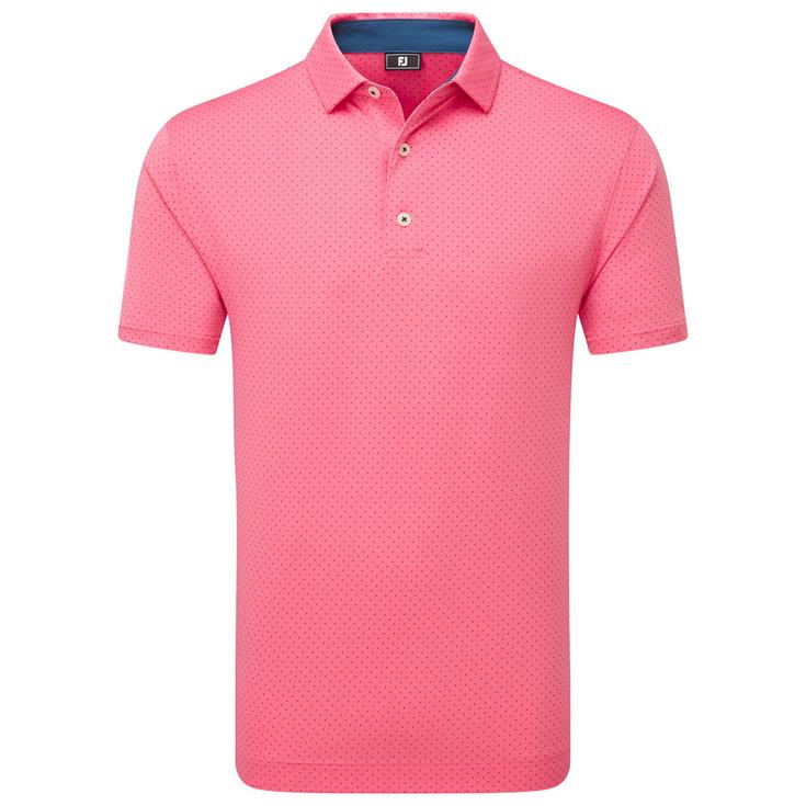 Footjoy Polo Stretch Lisle Dot Print Pink Lemonade Dark Denim Présentation