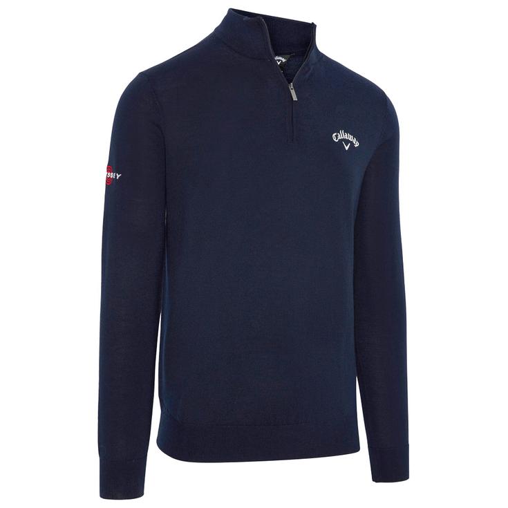 Callaway Golf Pullover 1/4 Blended Merino Sweater Navy Blue Präsentation