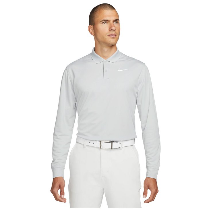 Nike Polo Dri-Fit Victory Long Sleeve Smoke Grey White Présentation