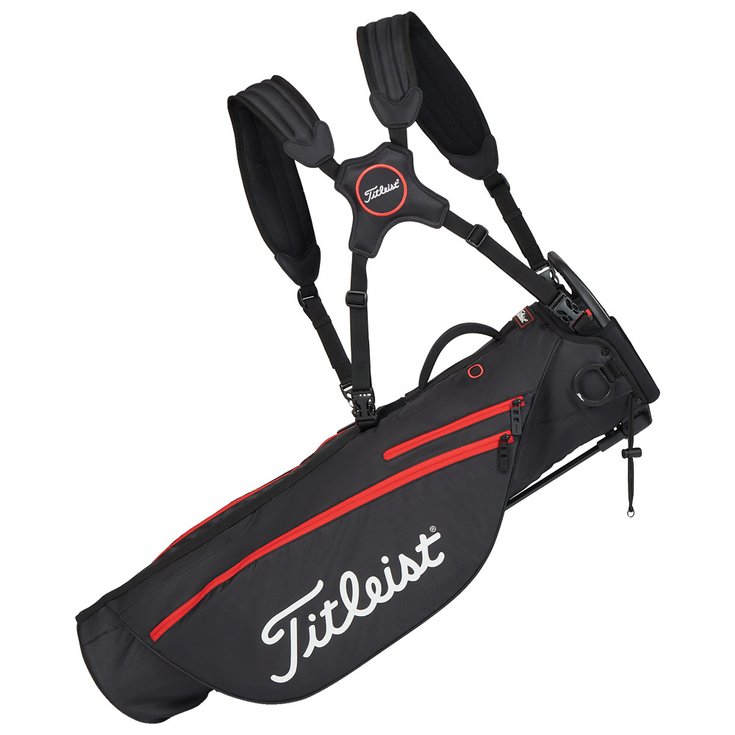 Titleist Standbag (1/2-Serie) Premium Carry Bag Black Black Red Präsentation