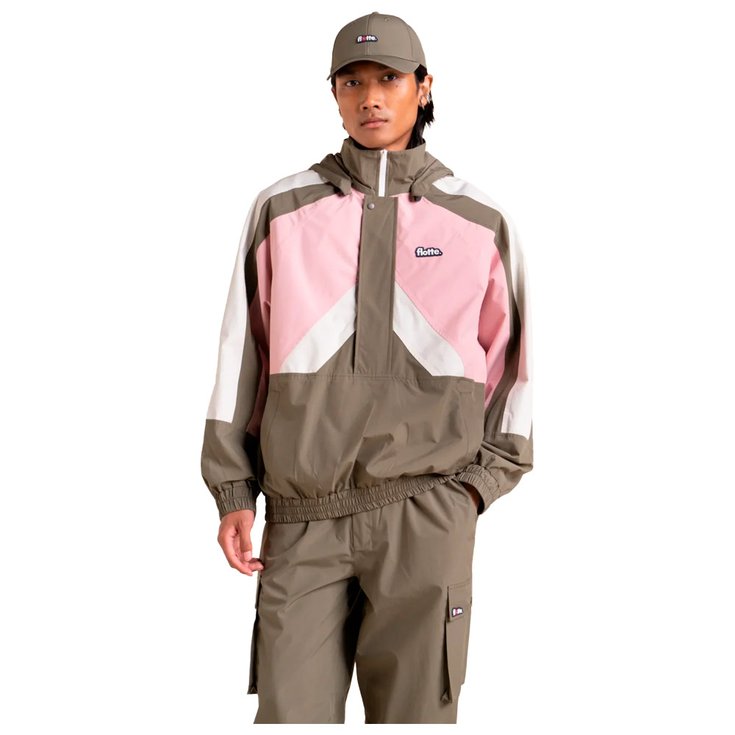 Flotte Kapuzenjacke Abbesses Kaki Bonbon Präsentation