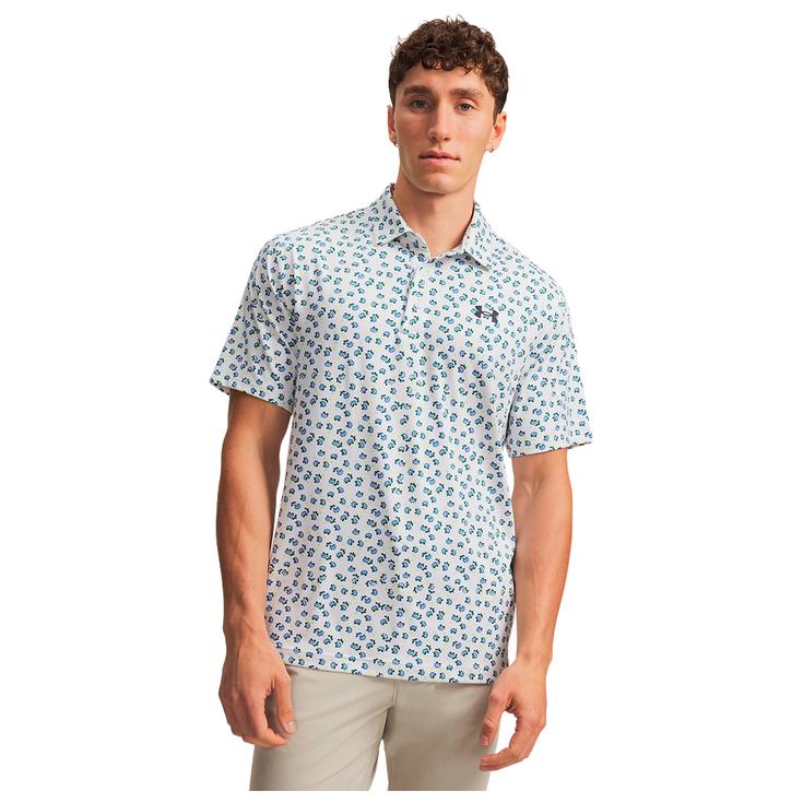 Under Armour Polo Playoff 3.0 Printed Polo White Blue Wind Midnight Navy Présentation
