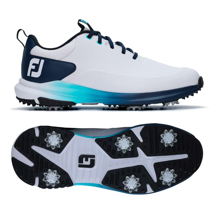 Footjoy Schuhe mit Spikes Tour Rival White Navy Blue Präsentation