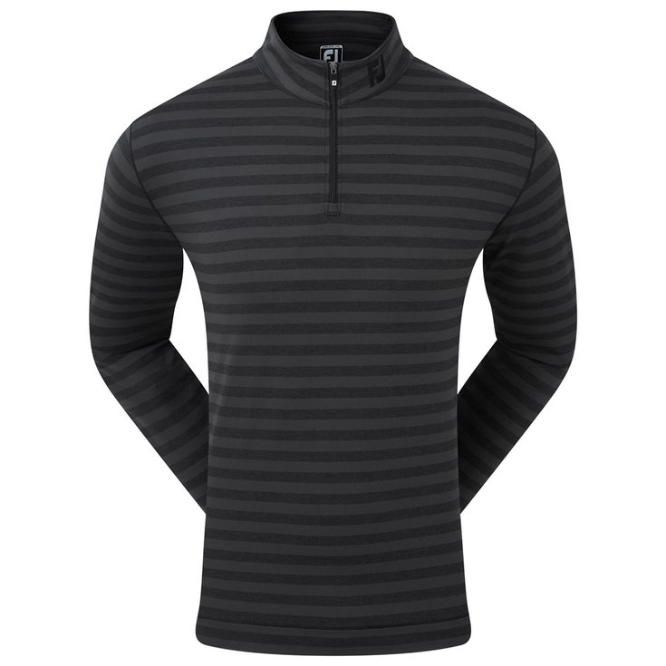 Footjoy Pull Peached Jersey Tonal Stripe Chill-Out Black Präsentation
