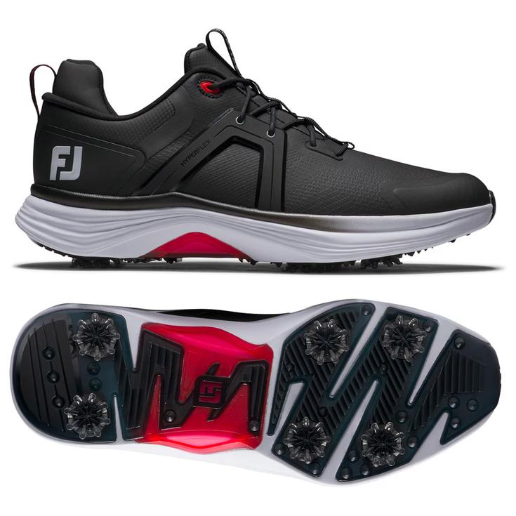 Footjoy Chaussures avec spikes Hyperflex Black White Red Présentation