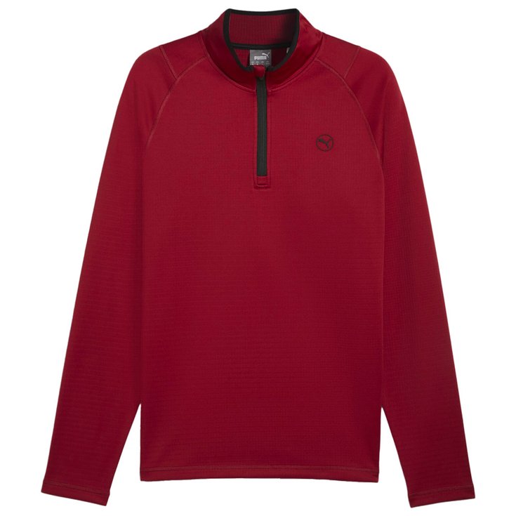 Puma Golf Pullover Waffle Fleece 1/4 Zip Intense Red Präsentation