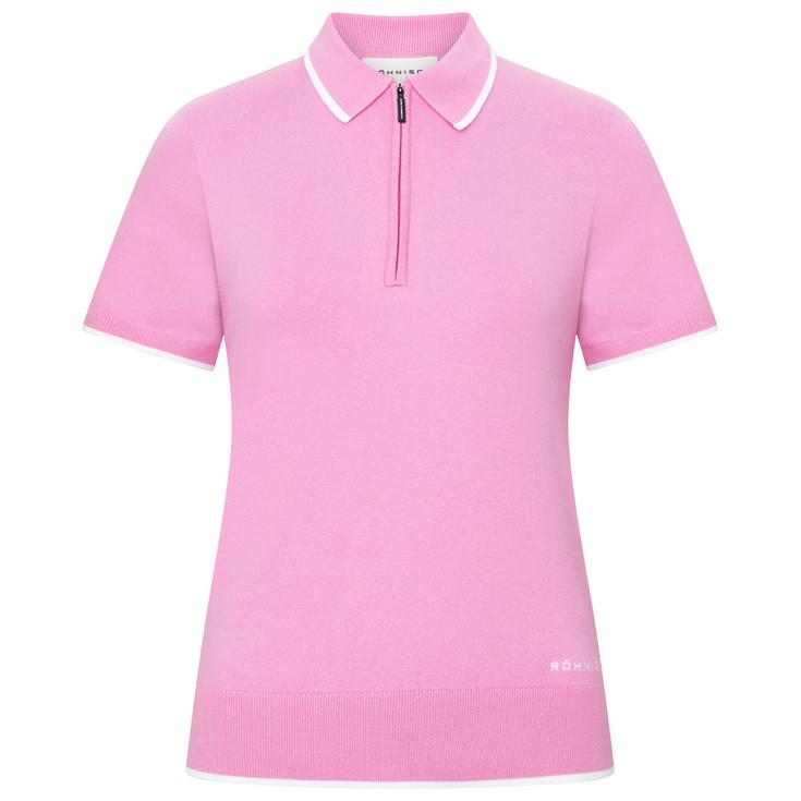 Rohnisch Polohemde Knitted Polo Top Fuchsia Pink Präsentation