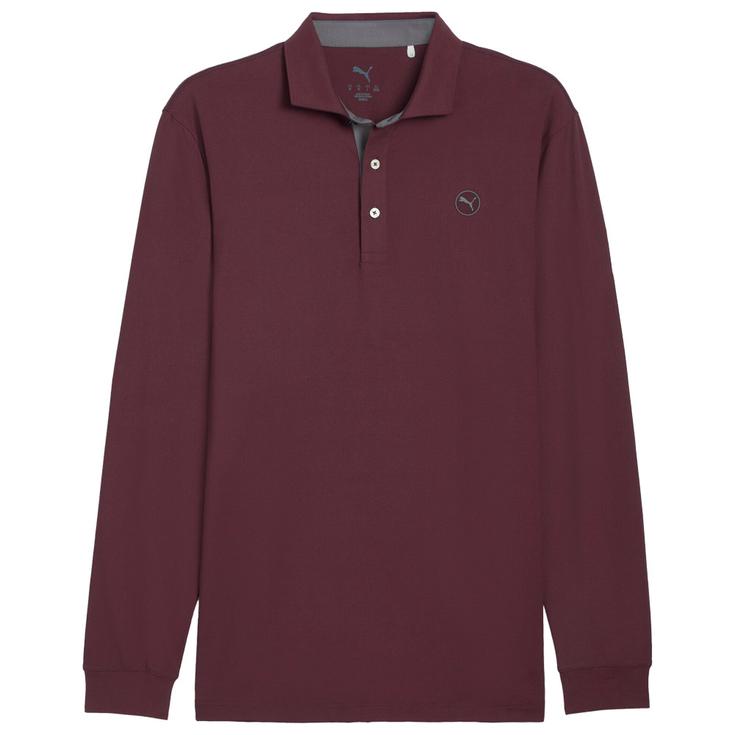 Puma Golf Polohemde Cloudspun Ls Midweight Polo Ruby Shimmer Slate Sky Präsentation