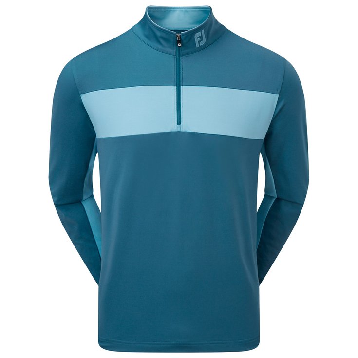Footjoy Pull Engineered Chest Stripe Chill Out Ink Blue Détail golf 1
