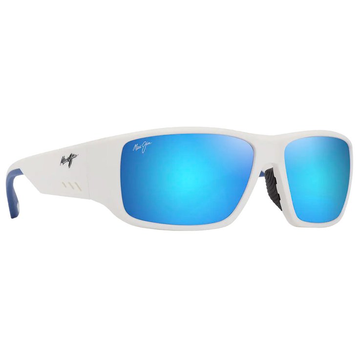 Maui Jim Sonnenbrille Keha Asian Fit Blanc Mat Bleu Hawaï Minéral SuperThin Präsentation
