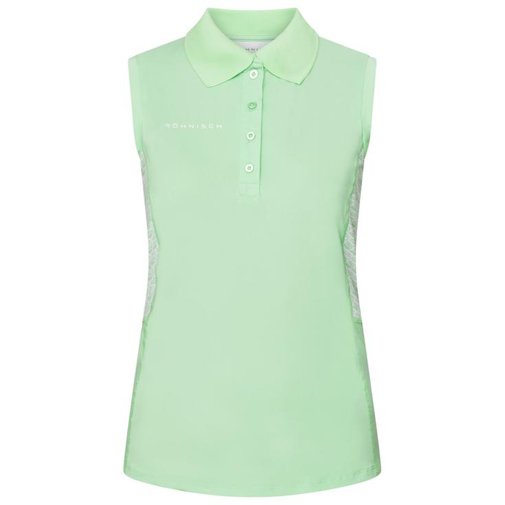 Rohnisch Polohemde Nicky Sleeveless Poloshirt Monogram Green Ash Präsentation