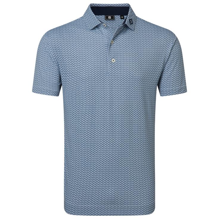 Footjoy Polohemde Scallop Geo Pique Navy Präsentation