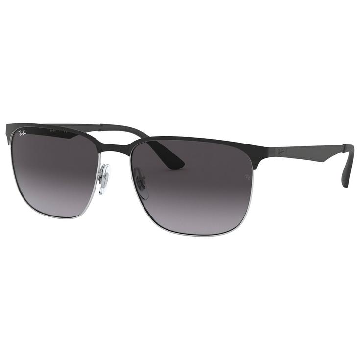 Ray Ban Sonnenbrille RB3569 Polished Black Silver Gradient Grey Präsentation