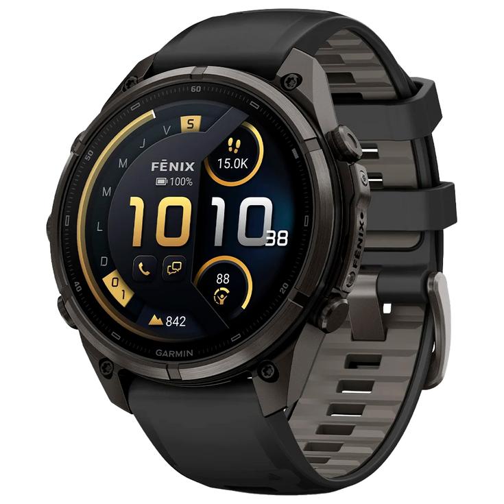 Garmin Montres GPS Fenix 9 Pro Inreach Titane Carbon Avec Bracelet Noir Gris Présentation