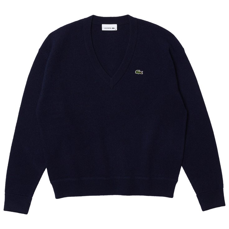 Pull Lacoste Wool V Neck Sweaters Marine Hiver 2025 Monsieurgolf