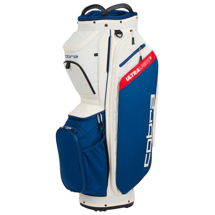 Cobra Sacs chariot serie Ultralight 2 Cart Bag Sugared Almond Estate Blue Pop Red Présentation