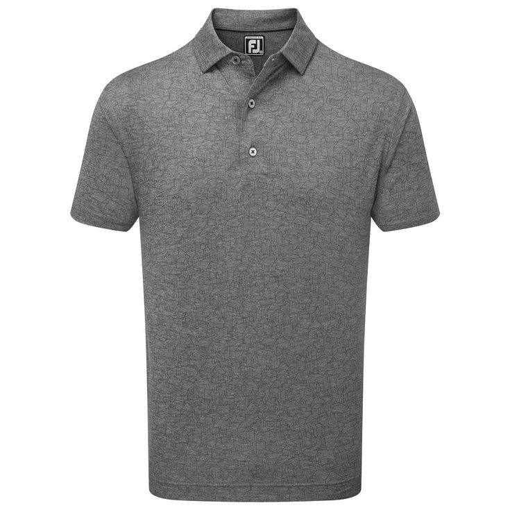 Footjoy Polohemde Scottish Town Print Heather Charcoal Black Präsentation