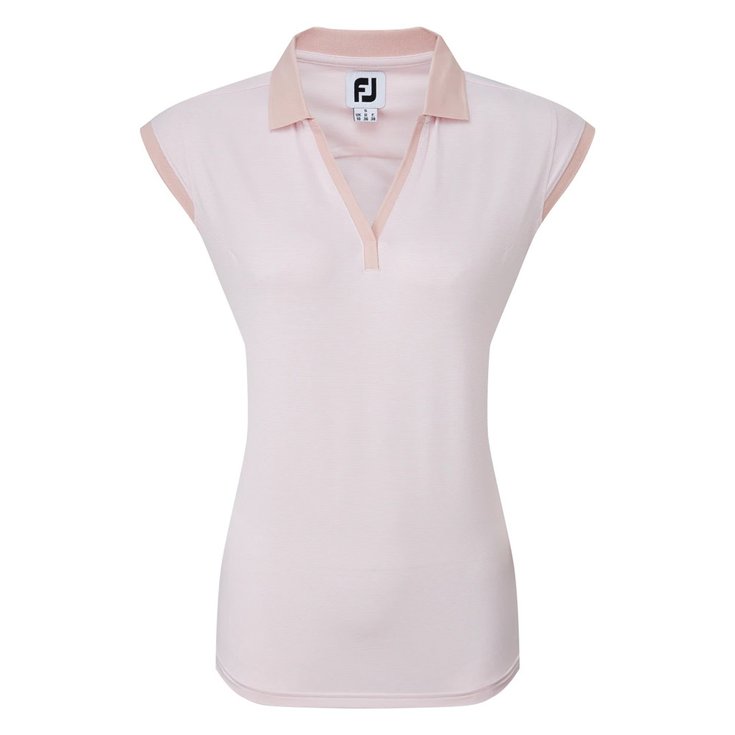 Footjoy Polo Women's Stretch Pique Solid Polo Shirt Blush Pink Dos