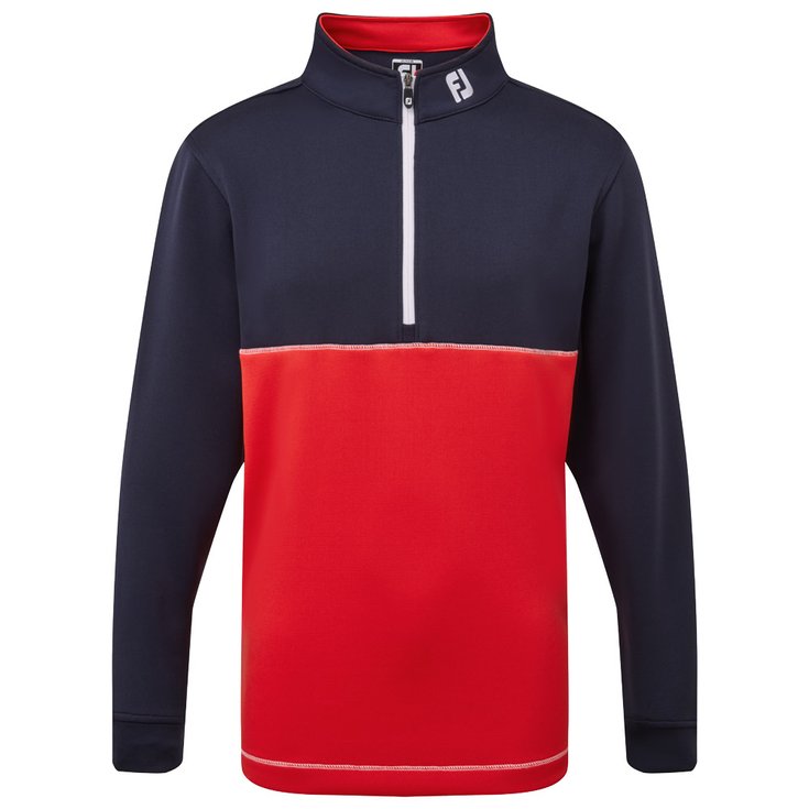 Footjoy Pull Colour Block Chill-Out Red Navy Détail golf 1