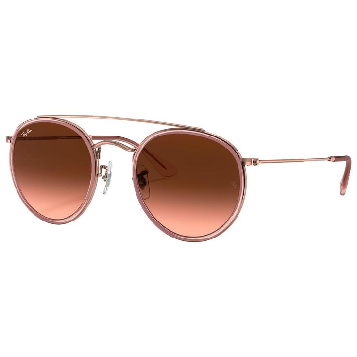 Ray Ban Sonnenbrille RB3647N Round Double Bridge Polished Copper Gradient Brown Präsentation