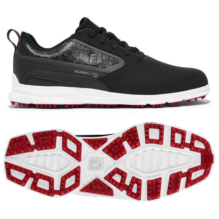Footjoy Chaussures sans spikes XP SuperLites Black White Red Présentation