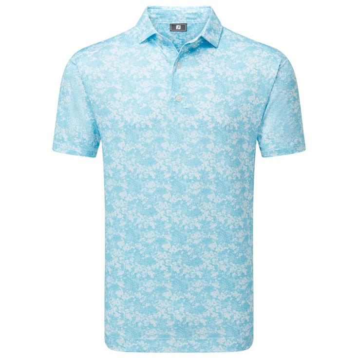 Footjoy Polohemde Garden Print Air Blue Präsentation