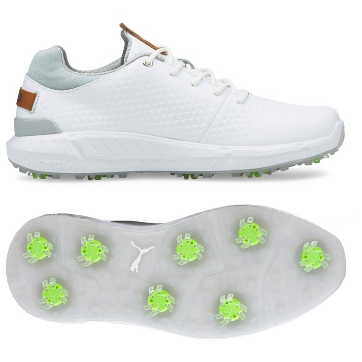 Puma Golf Schuhe mit Spikes Ignite Articulate Leather White Silver Präsentation