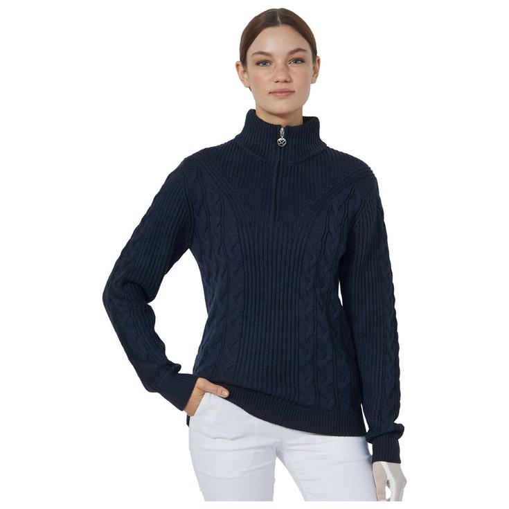 Daily Sports Pullover Cable Ls Pullover Lined Navy Präsentation