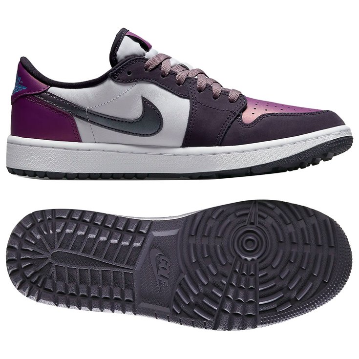 Nike Chaussures sans spikes Air Jordan I Low G NRG White Cave Purple Purple Smoke 