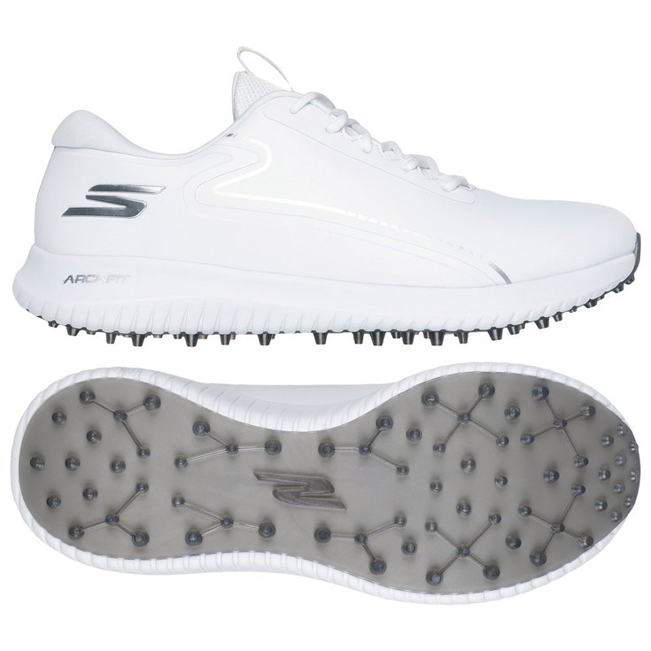Skechers Schuhe mit Spikes Go Golf Max 3 White Silver Präsentation