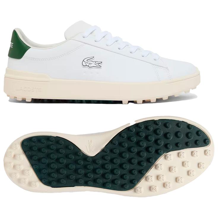 Lacoste Schuhe ohne Spikes Carnaby Golf White Green Präsentation