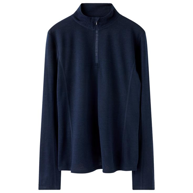 Rohnisch Pullover Merino Wool Half Zip Navy Präsentation