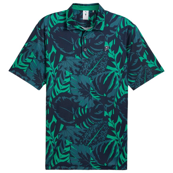 Puma Golf Polo Puma X Ptc Palm Glitch Polo Deep Navy Sparkling Green Présentation