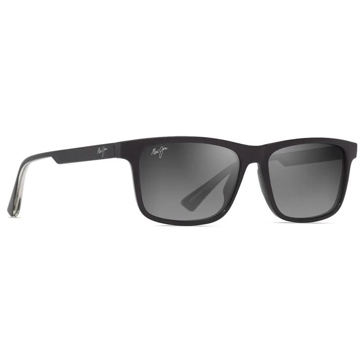 Maui Jim Lunettes de soleil Okina Shiny Black Neutral Grey Minéral Superthin Présentation