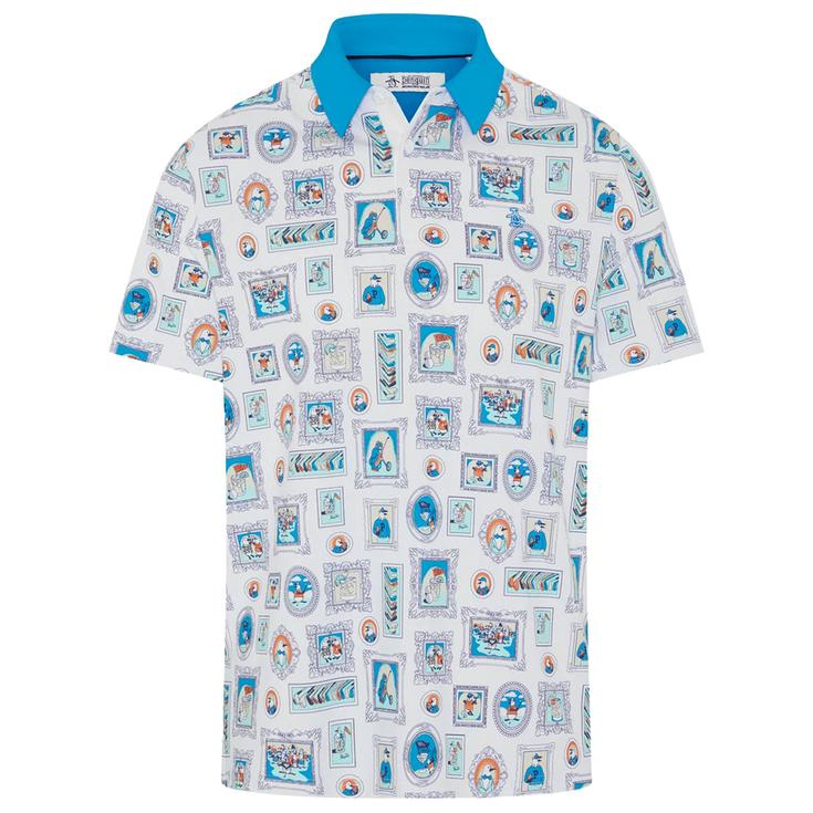 Original Penguin Polohemde Clubhouse Wall Of Fame Novelty Bright White Präsentation