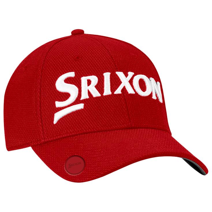 Srixon Cap Ball Marker Cap Red White Präsentation