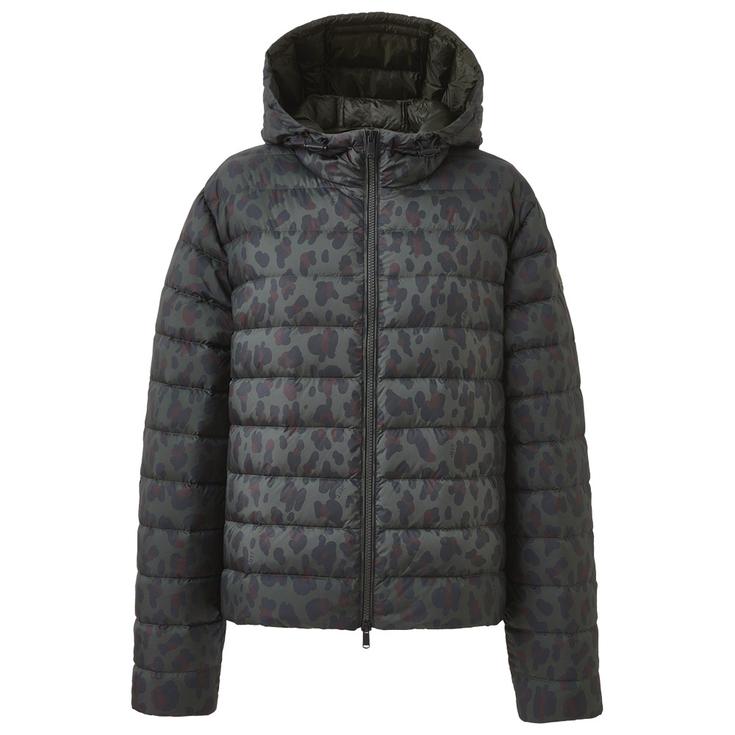 Jott Daunenjacke Charline Print Deep Army Leopard Präsentation