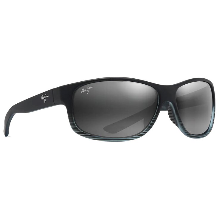 Maui Jim Lunettes de soleil Kaiwi Channel Grey Black Stripe Gris Neutre Mineral Superthin Présentation
