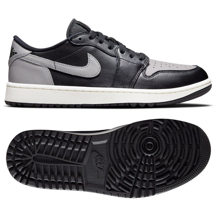 Nike Chaussures sans spikes Air Jordan 1 Low G Black Medium Grey Sail 
