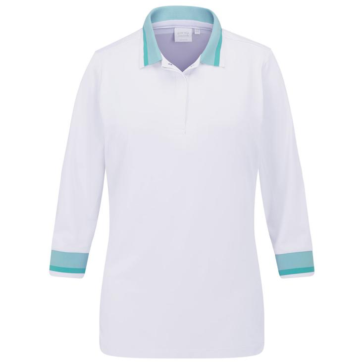 Ping Polohemde Lindsey White Bright Aqua Präsentation