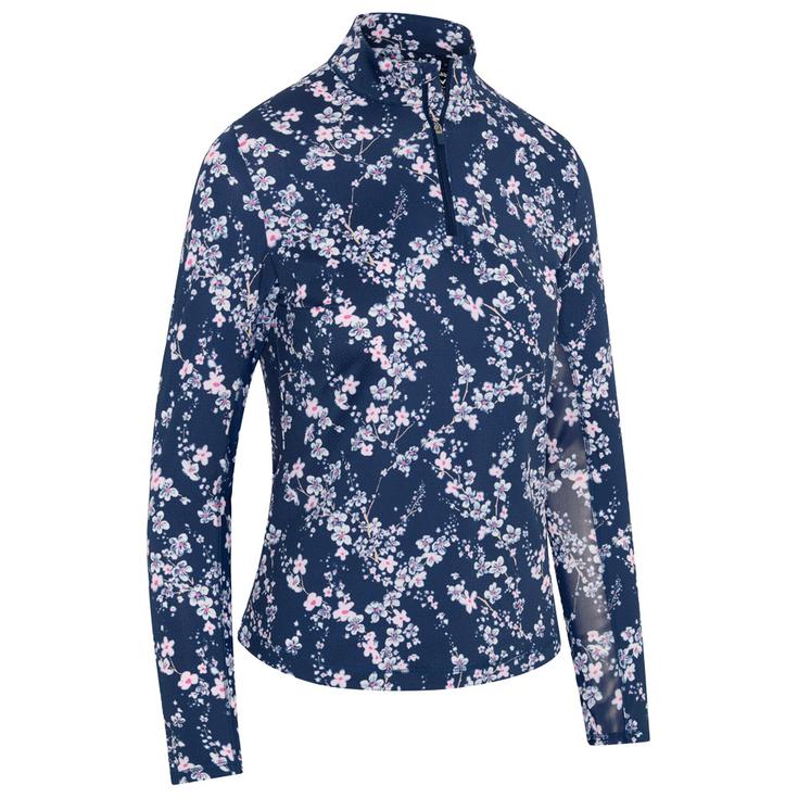 Callaway Golf Polohemde Snowy Floral Sun Protection Blue Depths Präsentation