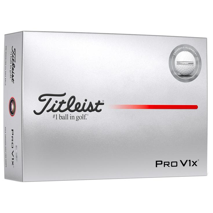 Titleist Neue Golfbälle Pro V1x Elongated Alignement White Präsentation